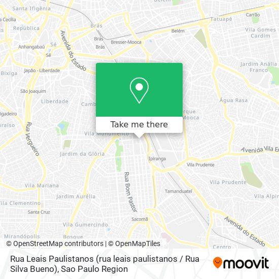 Mapa Rua Leais Paulistanos (rua leais paulistanos / Rua Silva Bueno)