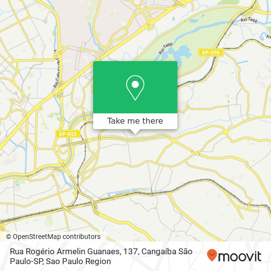 Mapa Rua Rogério Armelin Guanaes, 137, Cangaíba São Paulo-SP