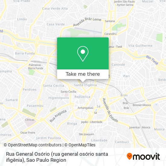 Mapa Rua General Osório (rua general osório santa ifigênia)
