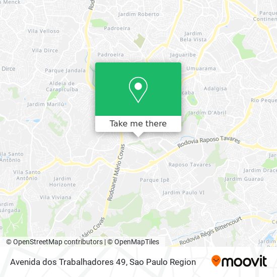 Mapa Avenida dos Trabalhadores 49