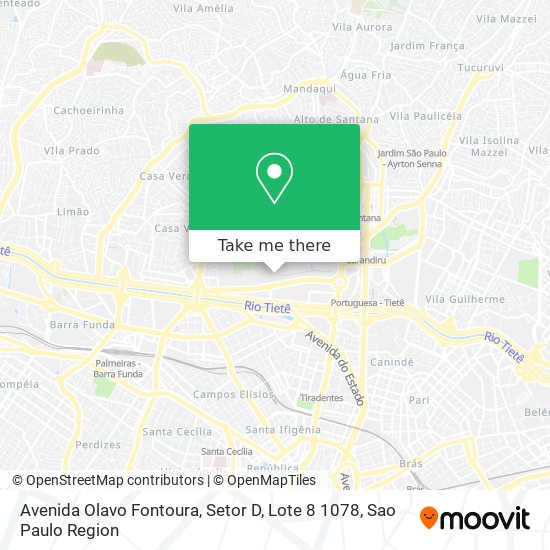 Mapa Avenida Olavo Fontoura, Setor D, Lote 8 1078