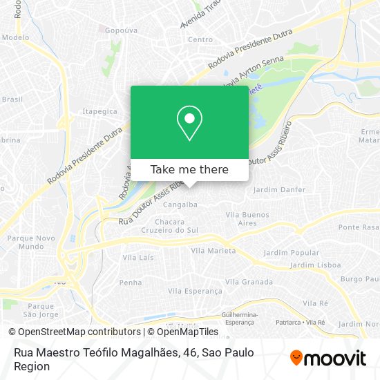 Mapa Rua Maestro Teófilo Magalhães, 46