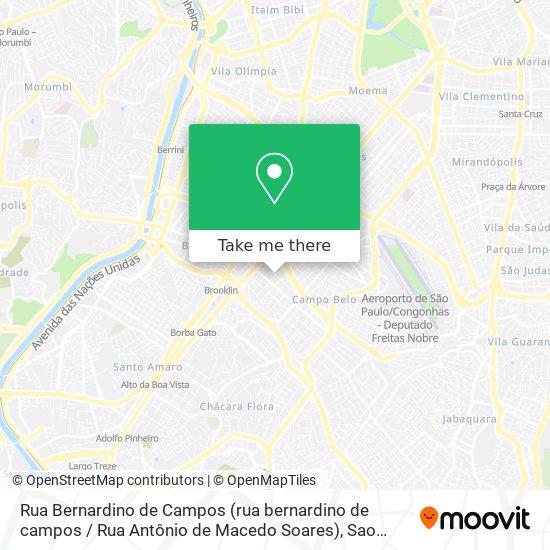 Mapa Rua Bernardino de Campos (rua bernardino de campos / Rua Antônio de Macedo Soares)
