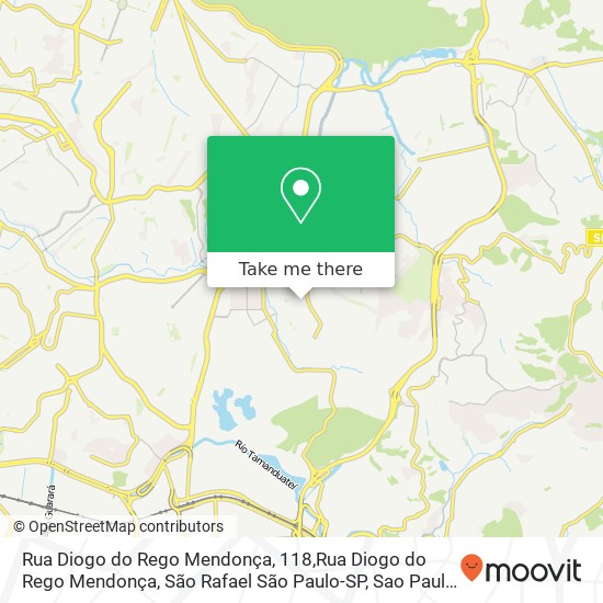 Rua Diogo do Rego Mendonça, 118,Rua Diogo do Rego Mendonça, São Rafael São Paulo-SP map