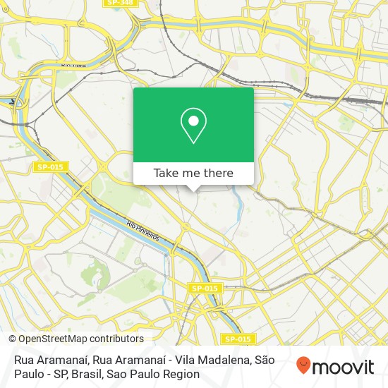 Mapa Rua Aramanaí, Rua Aramanaí - Vila Madalena, São Paulo - SP, Brasil