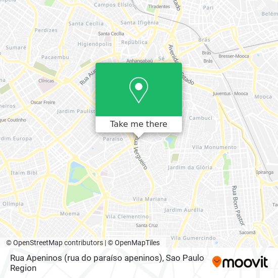 Rua Apeninos (rua do paraíso apeninos) map