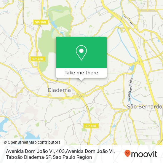 Mapa Avenida Dom João VI, 403,Avenida Dom João VI, Taboão Diadema-SP
