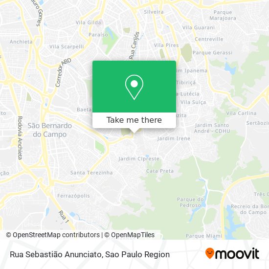 Mapa Rua Sebastião Anunciato
