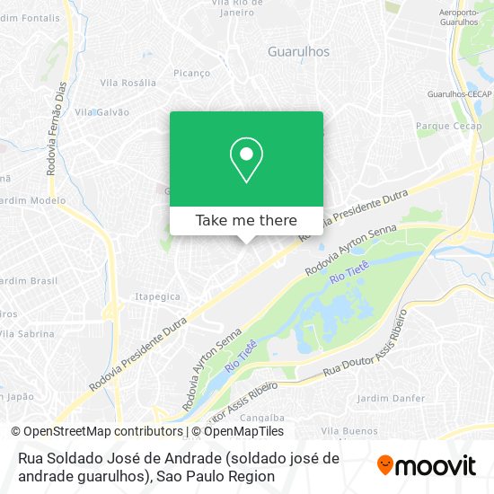 Rua Soldado José de Andrade (soldado josé de andrade guarulhos) map