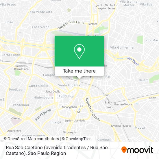 Mapa Rua São Caetano (avenida tiradentes / Rua São Caetano)