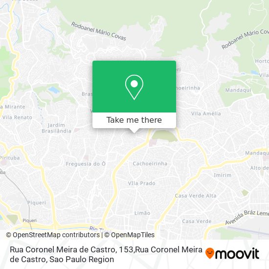 Mapa Rua Coronel Meira de Castro, 153,Rua Coronel Meira de Castro