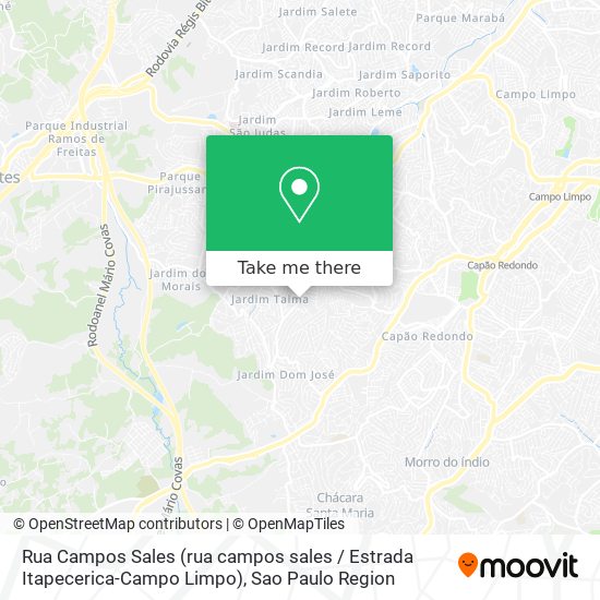 Rua Campos Sales (rua campos sales / Estrada Itapecerica-Campo Limpo) map