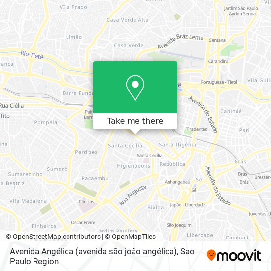Avenida Angélica (avenida são joão angélica) map
