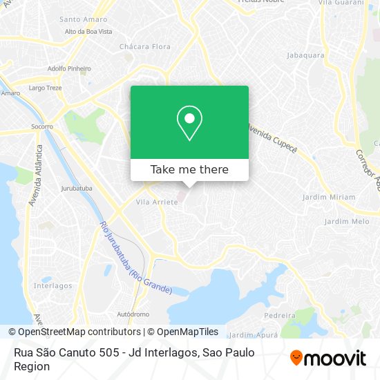 Mapa Rua São Canuto 505 - Jd Interlagos