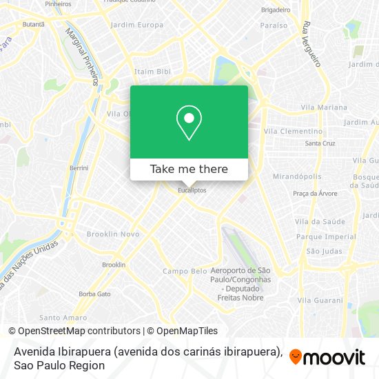 Mapa Avenida Ibirapuera (avenida dos carinás ibirapuera)