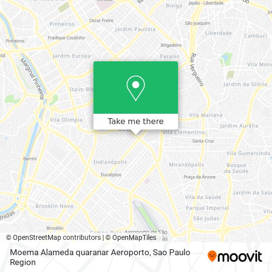 Mapa Moema Alameda quaranar Aeroporto
