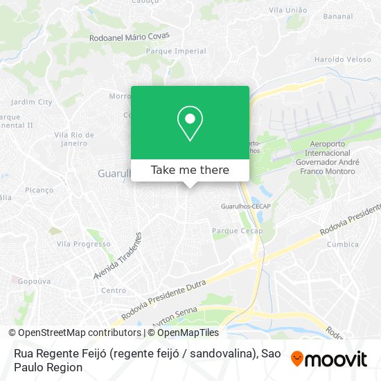 Rua Regente Feijó (regente feijó / sandovalina) map