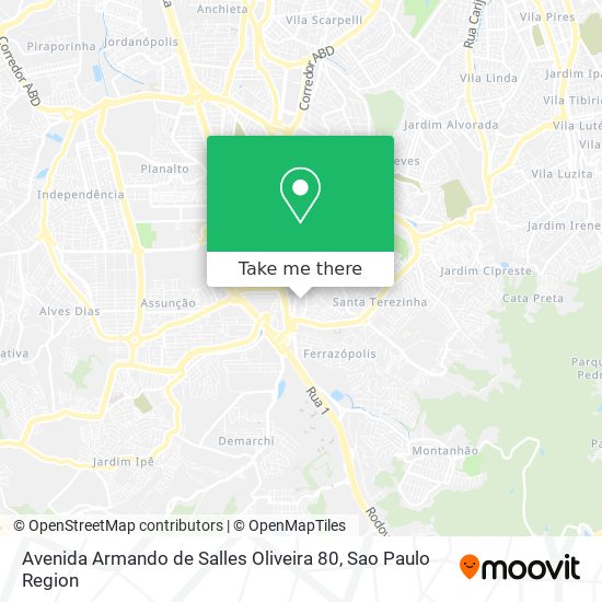 Mapa Avenida Armando de Salles Oliveira 80