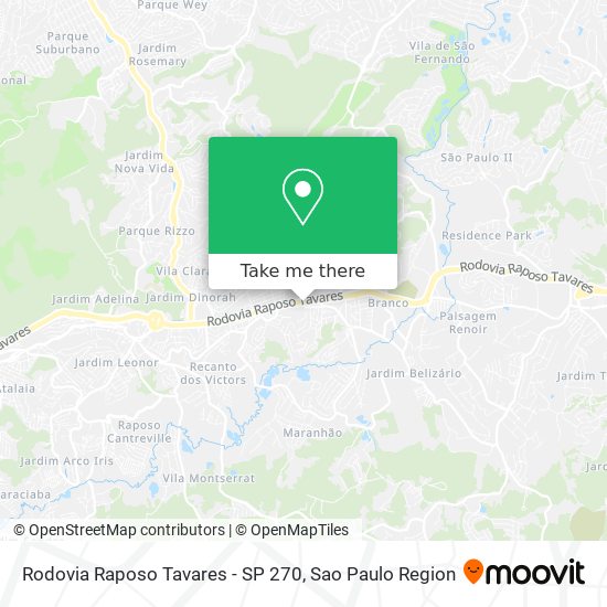 Rodovia Raposo Tavares - SP 270 map