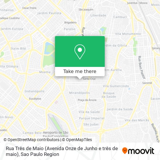 Mapa Rua Três de Maio (Avenida Onze de Junho e três de maio)