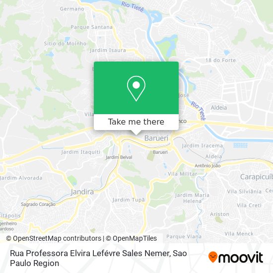 Mapa Rua Professora Elvira Lefévre Sales Nemer