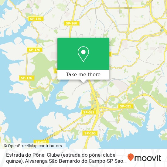 Mapa Estrada do Pônei Clube (estrada do pônei clube quinze), Alvarenga São Bernardo do Campo-SP