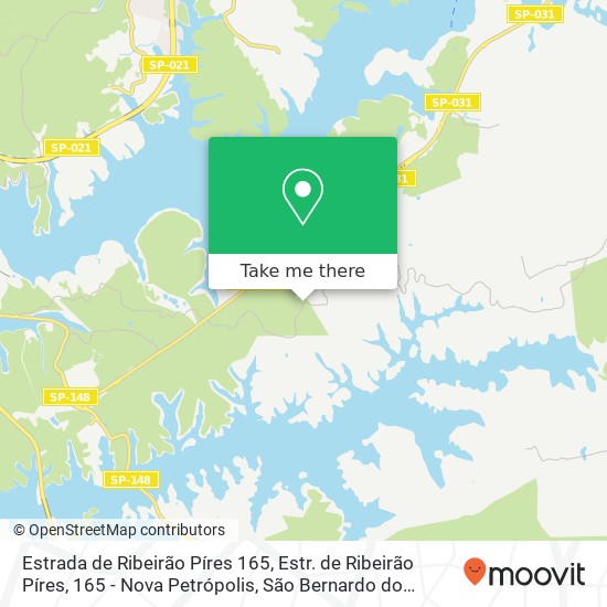 Mapa Estrada de Ribeirão Píres 165, Estr. de Ribeirão Píres, 165 - Nova Petrópolis, São Bernardo do Campo - SP, Brasil