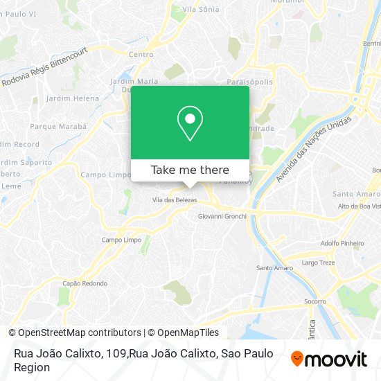 Mapa Rua João Calixto, 109,Rua João Calixto