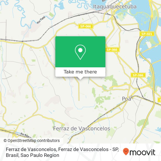 Mapa Ferraz de Vasconcelos, Ferraz de Vasconcelos - SP, Brasil