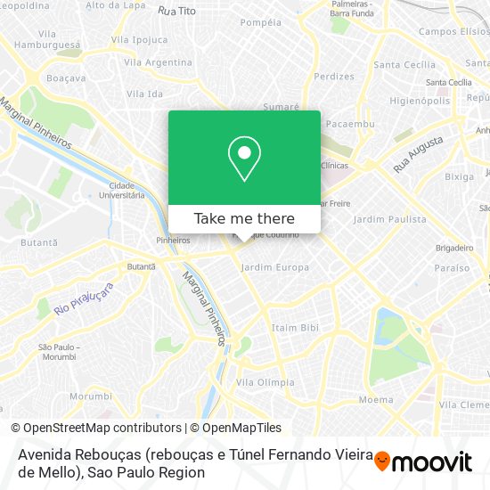 Avenida Rebouças (rebouças e Túnel Fernando Vieira de Mello) map