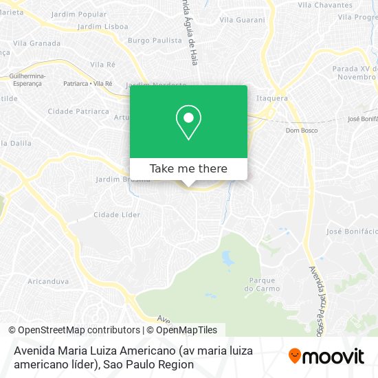 Avenida Maria Luiza Americano (av maria luiza americano líder) map