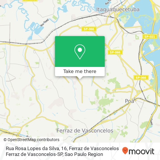 Mapa Rua Rosa Lopes da Silva, 16, Ferraz de Vasconcelos Ferraz de Vasconcelos-SP