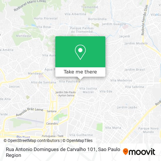 Mapa Rua Antonio Domingues de Carvalho 101
