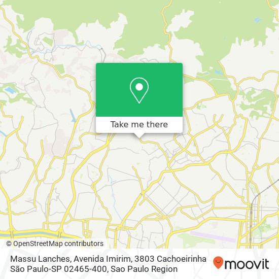 Mapa Massu Lanches, Avenida Imirim, 3803 Cachoeirinha São Paulo-SP 02465-400