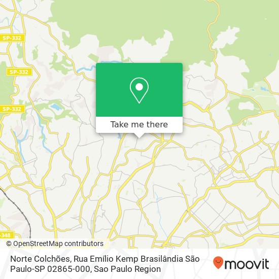Mapa Norte Colchões, Rua Emílio Kemp Brasilândia São Paulo-SP 02865-000