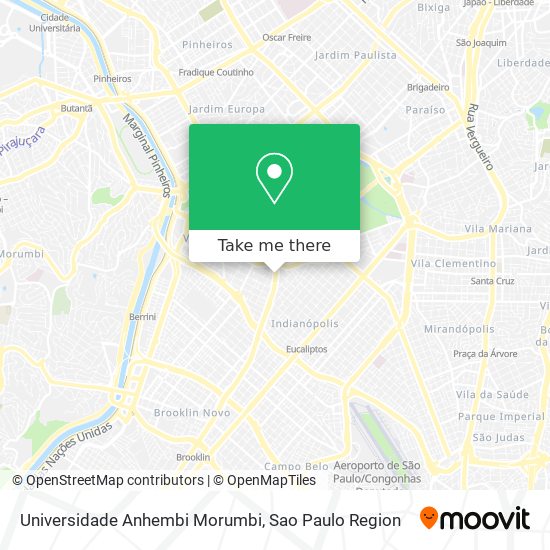 Mapa Universidade Anhembi Morumbi