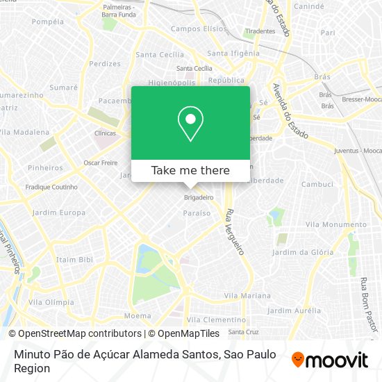 Mapa Minuto Pão de Açúcar Alameda Santos