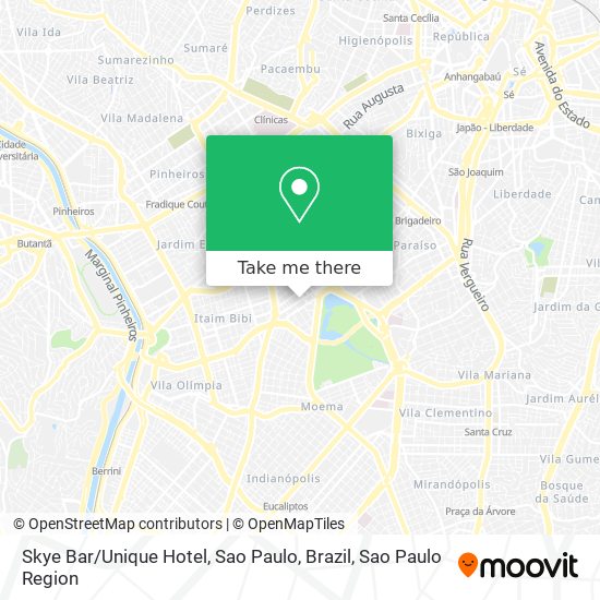 Skye Bar / Unique Hotel, Sao Paulo, Brazil map