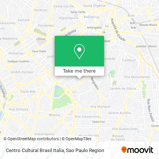 Mapa Centro Cultural Brasil Italia