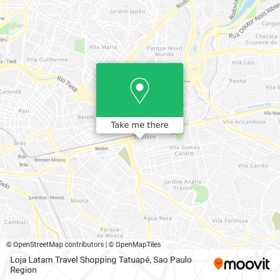 Loja Latam Travel Shopping Tatuapé map
