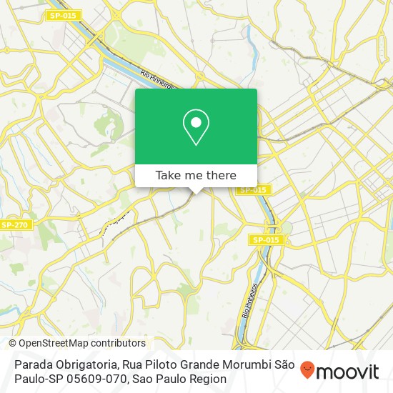 Mapa Parada Obrigatoria, Rua Piloto Grande Morumbi São Paulo-SP 05609-070