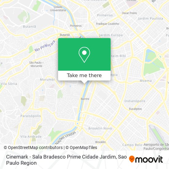 Cinemark - Sala Bradesco Prime Cidade Jardim map