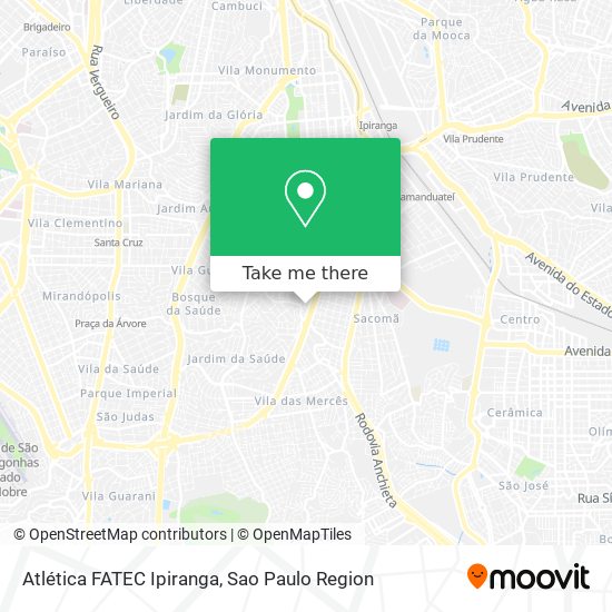 Mapa Atlética FATEC Ipiranga