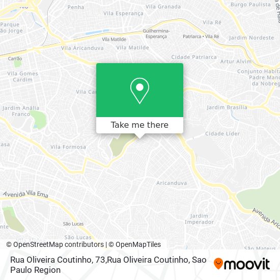 Mapa Rua Oliveira Coutinho, 73,Rua Oliveira Coutinho