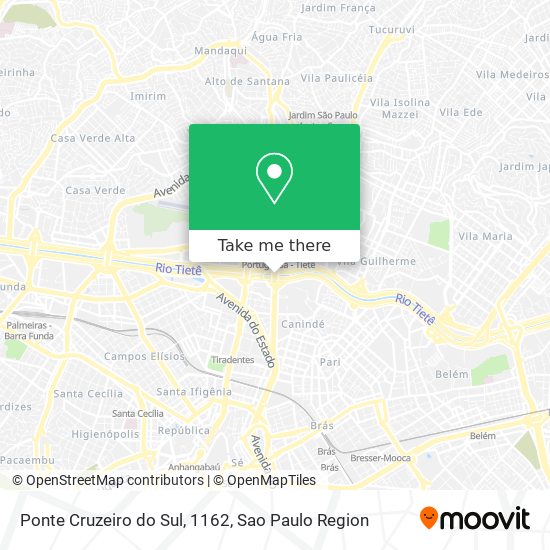 Ponte Cruzeiro do Sul, 1162 map