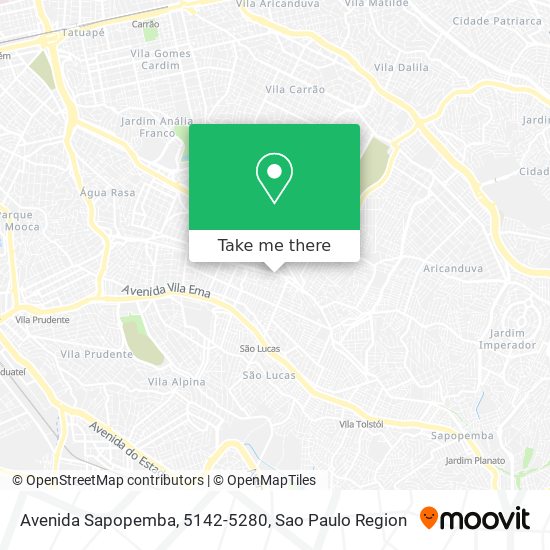 Mapa Avenida Sapopemba, 5142-5280