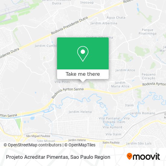 Projeto Acreditar Pimentas map