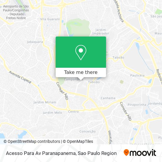 Acesso Para Av Paranapanema map