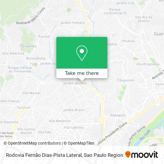 Rodovia Fernão Dias-Pista Lateral map