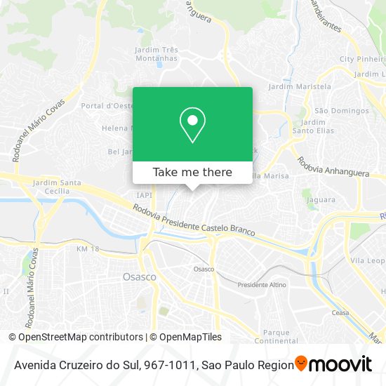 Mapa Avenida Cruzeiro do Sul, 967-1011